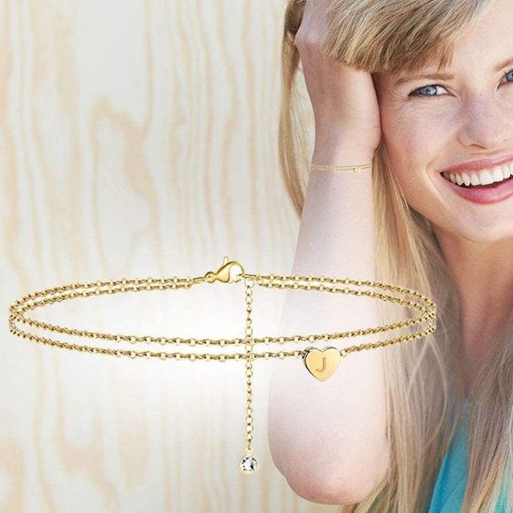 Boutique Jewelry - Heart Shaped Letters Initial J Birthday Bracelet